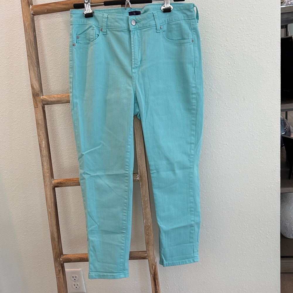 NYDJ Aqua Colored Women's Stretch Ankle Jeans